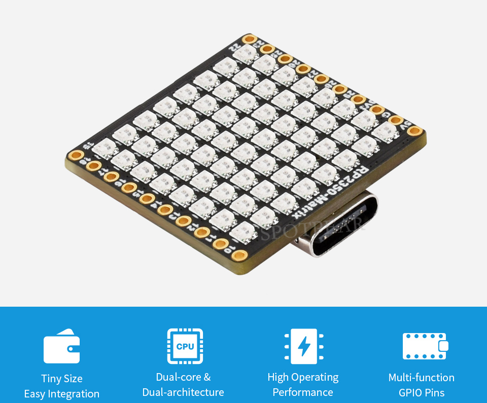 Scheda di Sviluppo RP2350 Matr - Rgb Led Matrix 8X8 recensione e prezzo